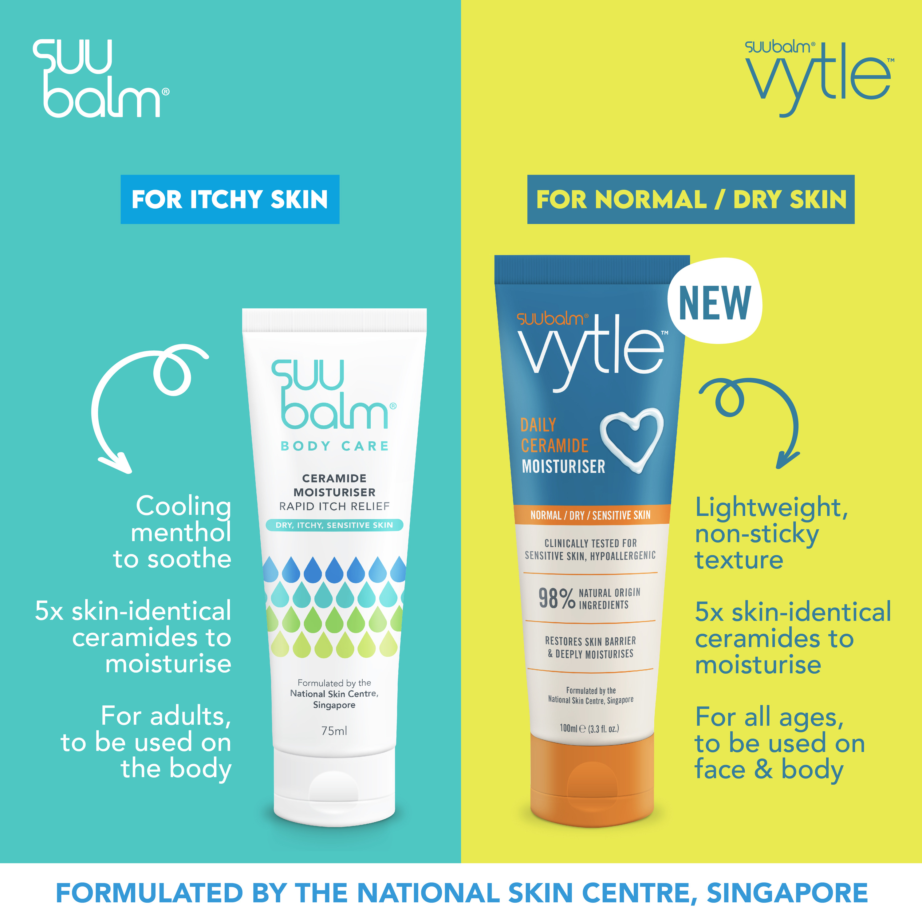 [Adult & Kids] Vytle Daily Ceramide Moisturiser 450ml/100ml - For ...