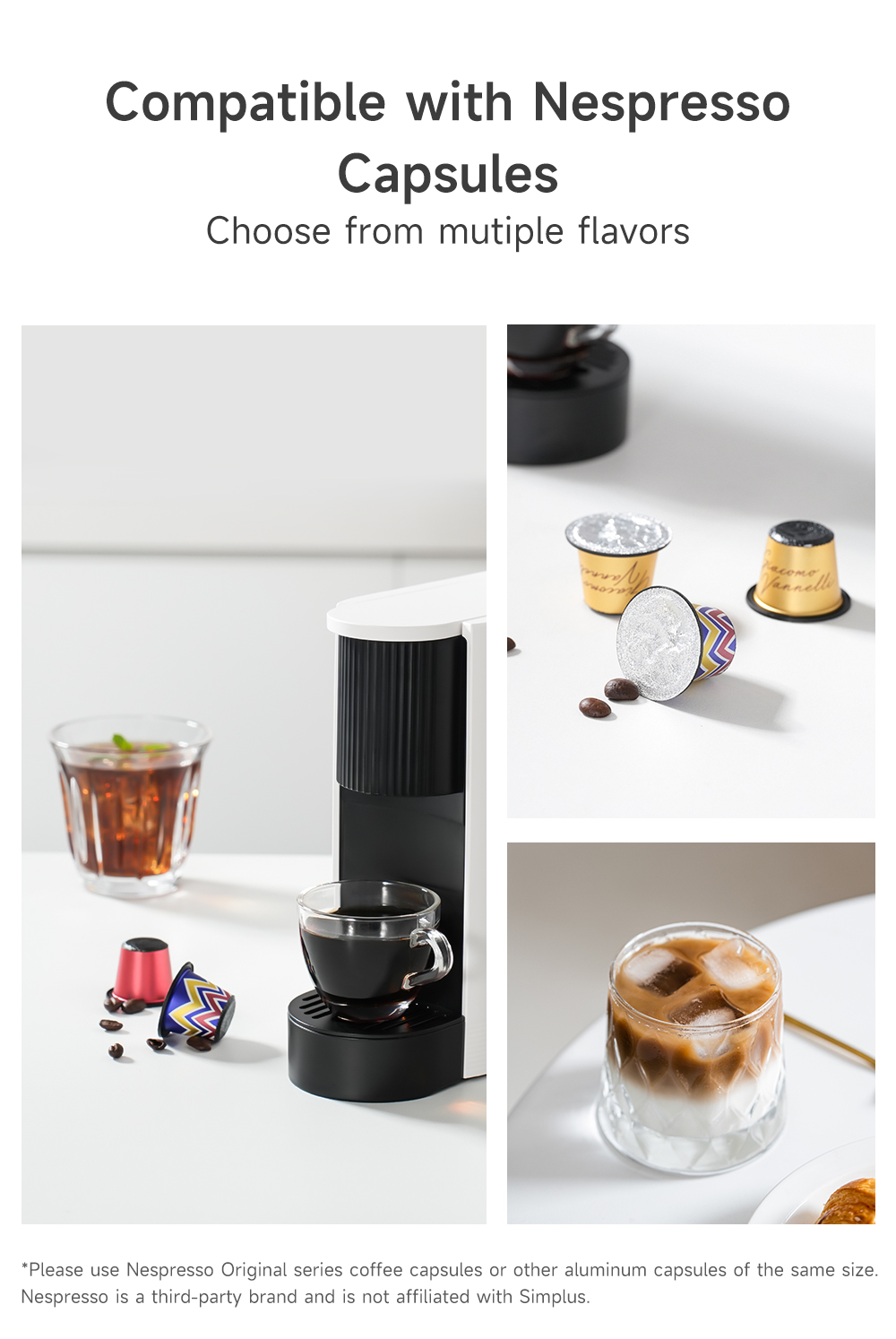 Simplus Kit Coffee Maker Espresso Capsule Coffee Machine 20Bar ...