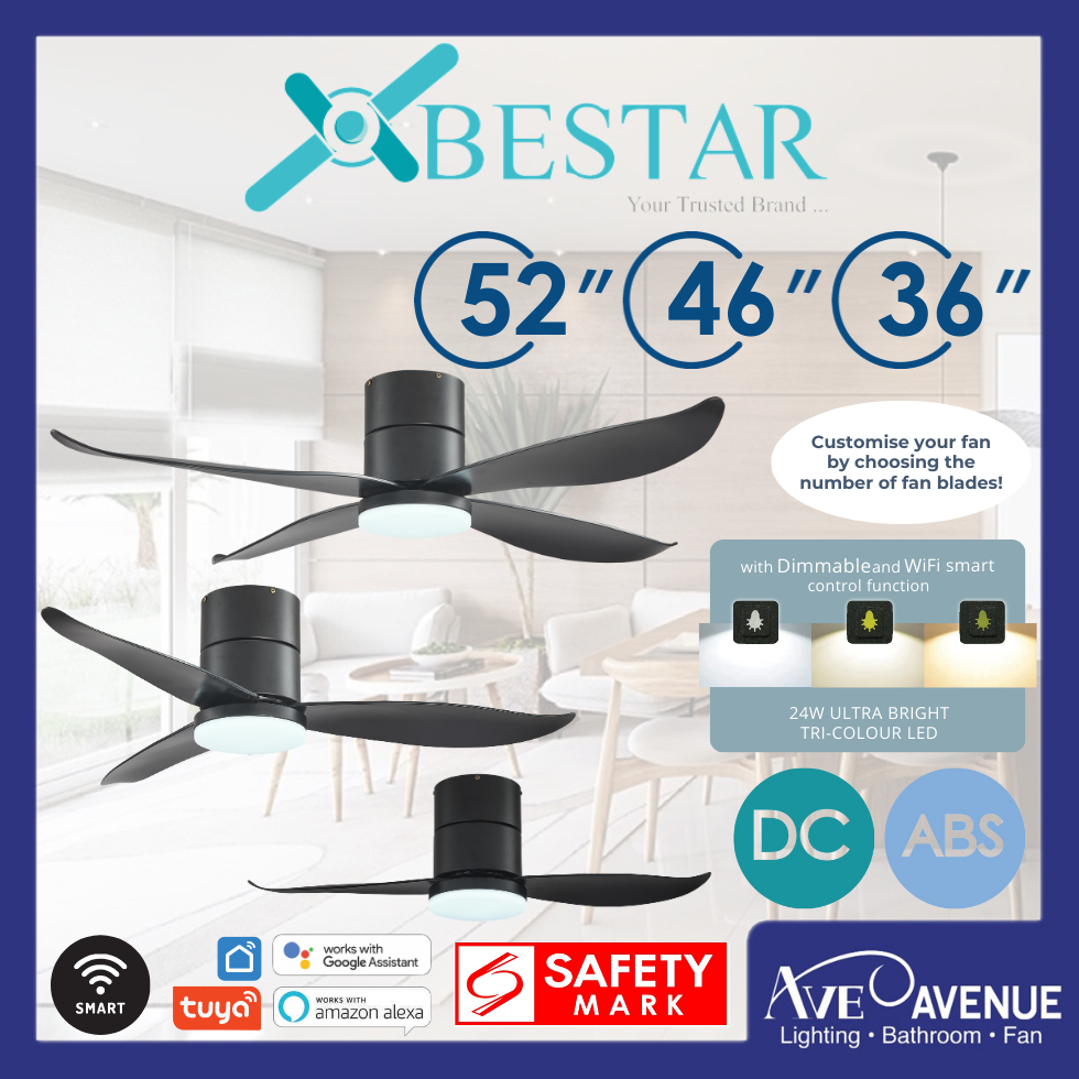 BESTAR Falcon Smart WiFi DC Motor 36/46/52 Inch Ceiling Fan with ...