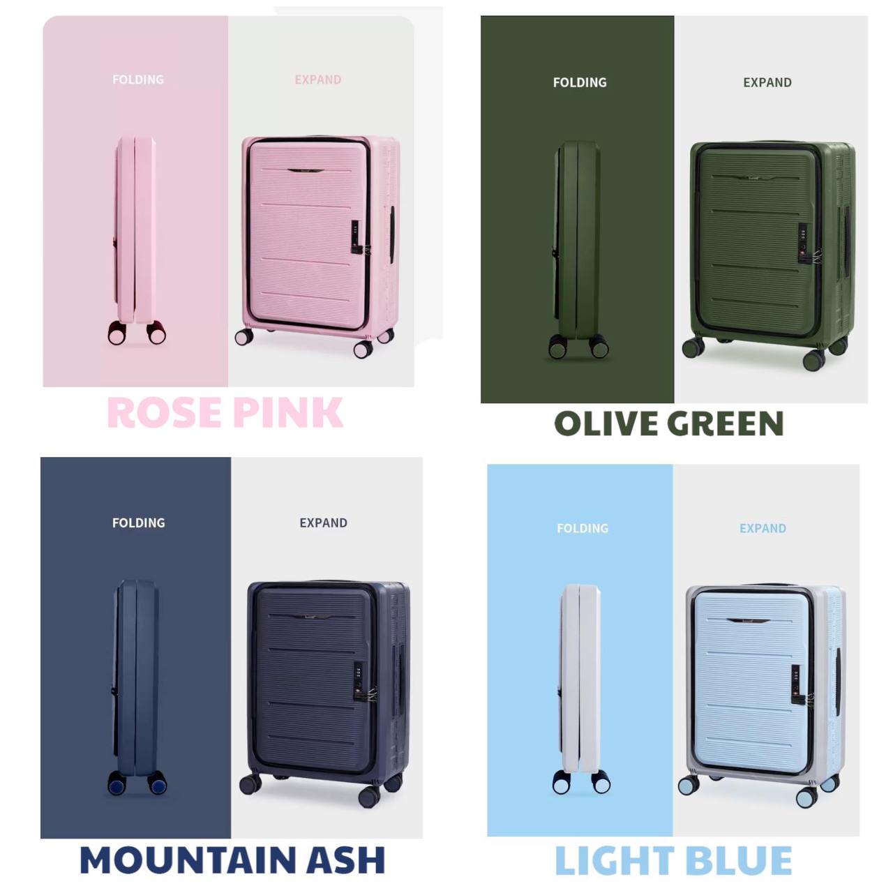 [SG Seller] Collapsible Travel Luggage Cabin Bag Lightweight Hard Shell ...