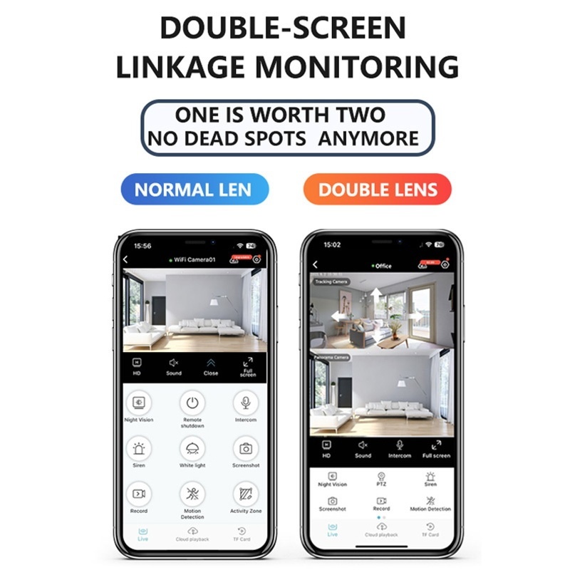 🇸🇬 [In Stock] NEW Camera Dual Lens-Dual Screens Can Call Security ...