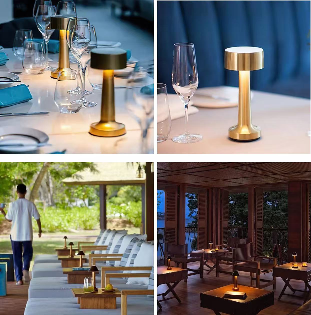 Table lamp Touch Sensor 3 Color Wireless Rechargeable Hotel Bar ...