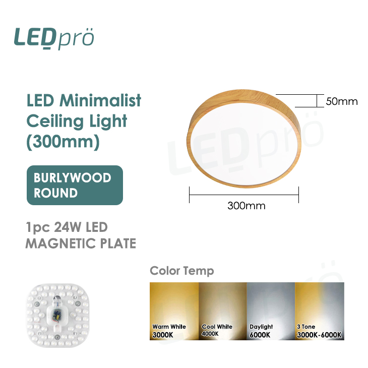 LED PRO LED Ceiling Light Tri-tone 230/300MM 48W/36W/24W Ceiling light ...