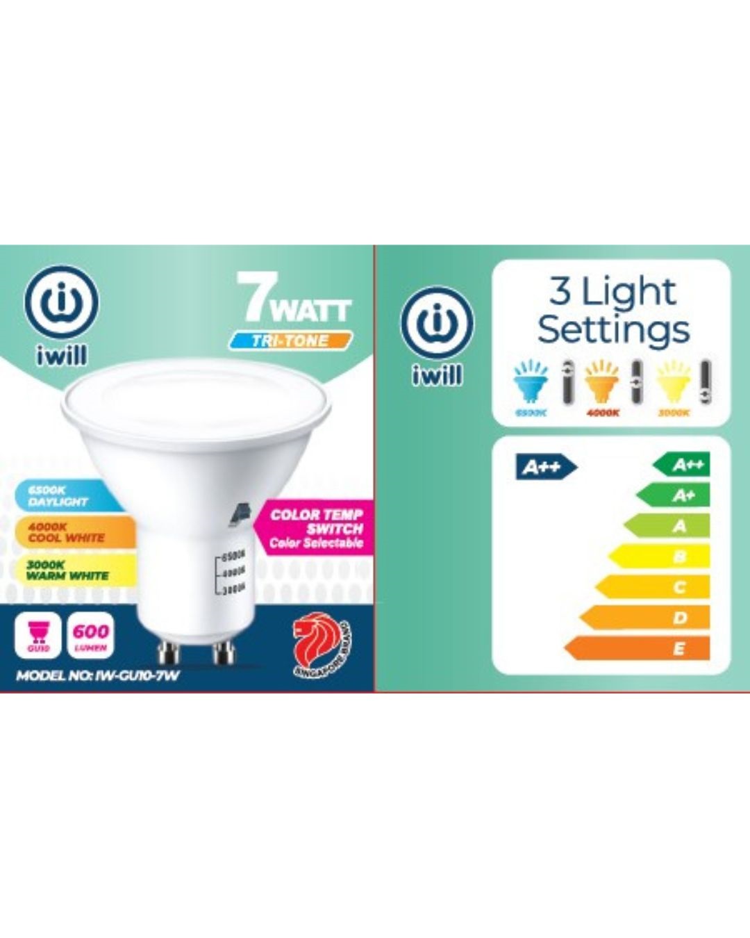 New Arrival! IWILL Color Selectable 7W TRI-TONE LED GU10 (Color ...