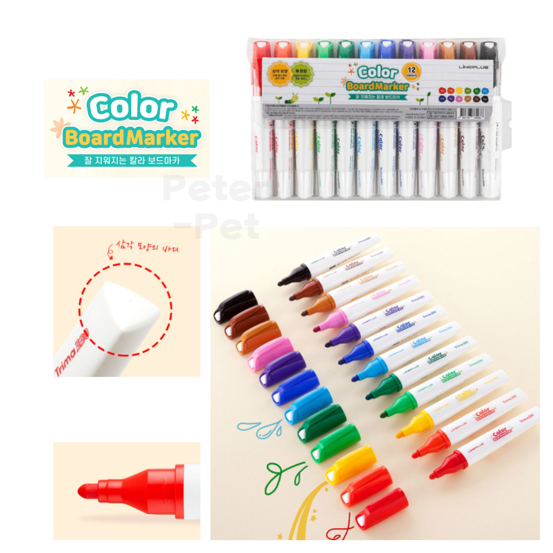 [Lineplus -Java - Penmax] Korea Whiteboard Markes Set 8 pr 12 Colors ...