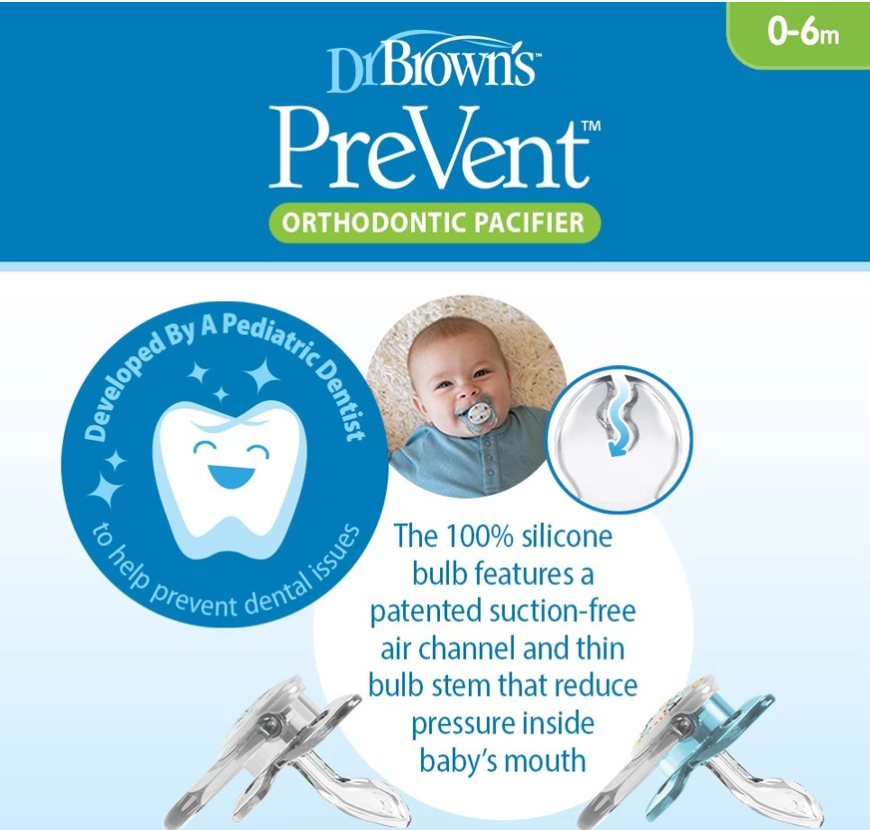 Dr. Brown’s™ PreVent™ Printed Shield Pacifier, 2 Count | Shopee Singapore