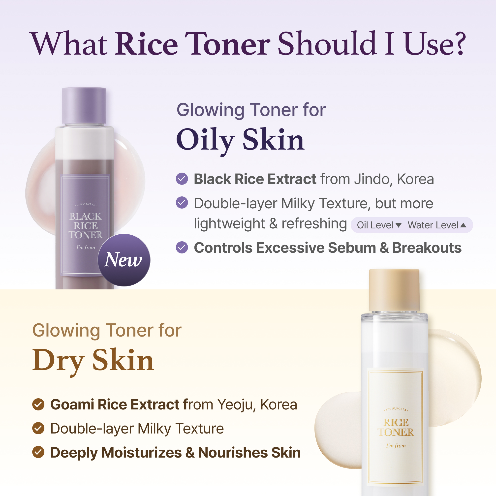 [I'm from] Black Rice Toner 150ml / Glowy, not oily / for oily skin ...