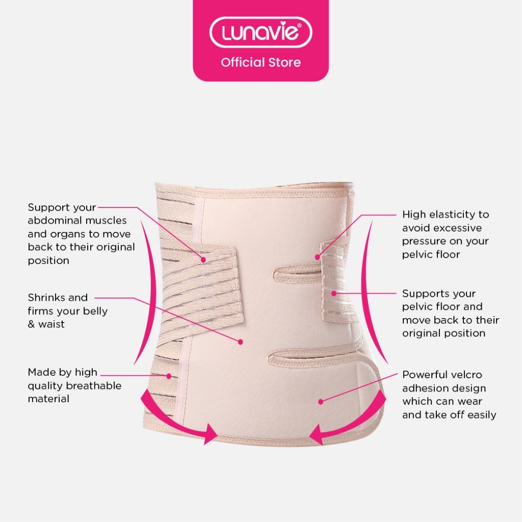 Lunavie Premium Postpartum Abdominal Binder Restraint Belt Belly Waist ...