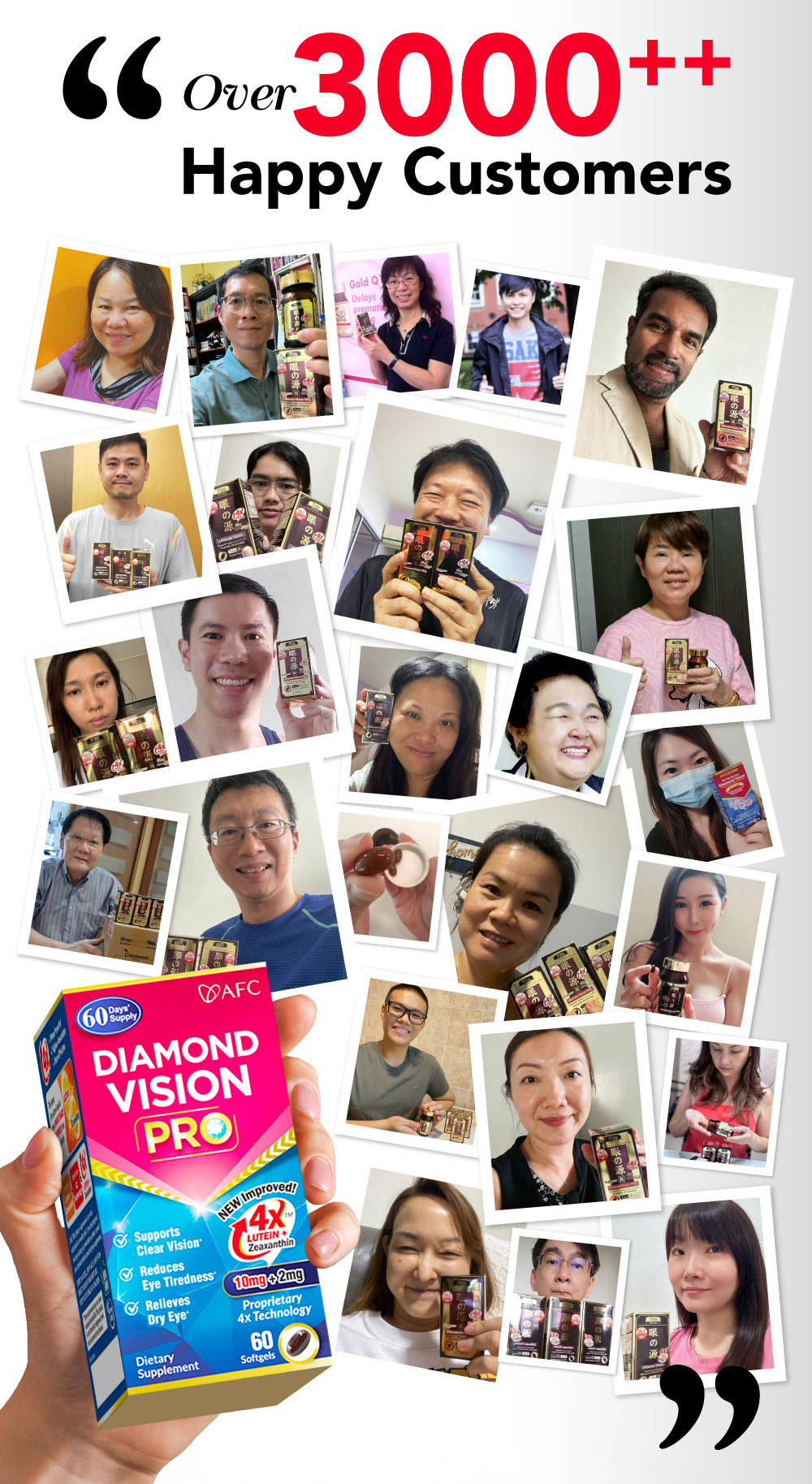 [3 Boxes] AFC Diamond Vision PRO 4X-Dry Tired Eyes Blurred Vision Blue ...