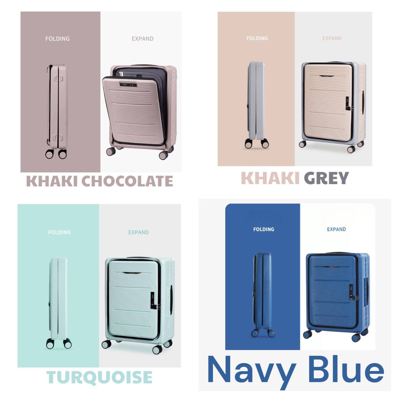 Collapsible Travel Luggage Cabin Bag Lightweight Hard Shell Suitcase ...