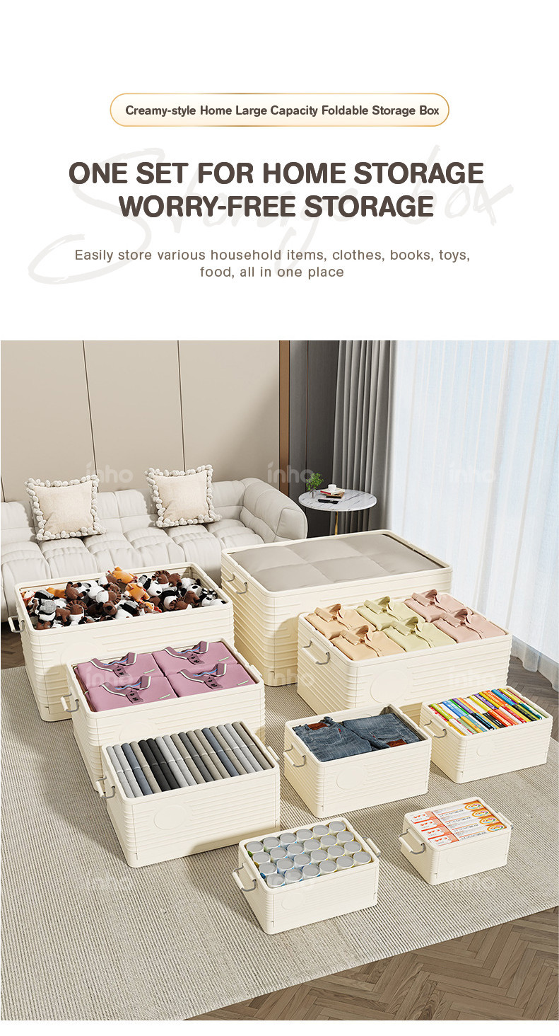 Foldable Storage Box Large Capacity Clothes Storage with wheels ...