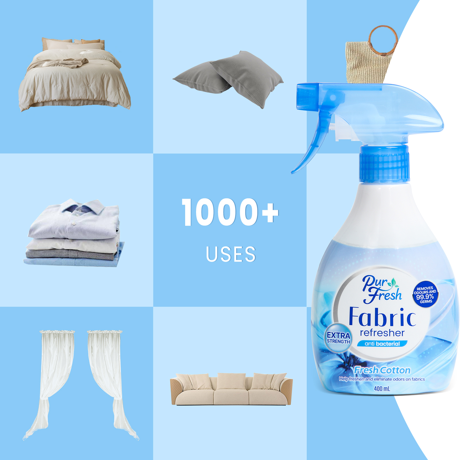 Purfresh Fabric Refresher 400ml Odor Eliminator Fabric Spray [ Multi ...