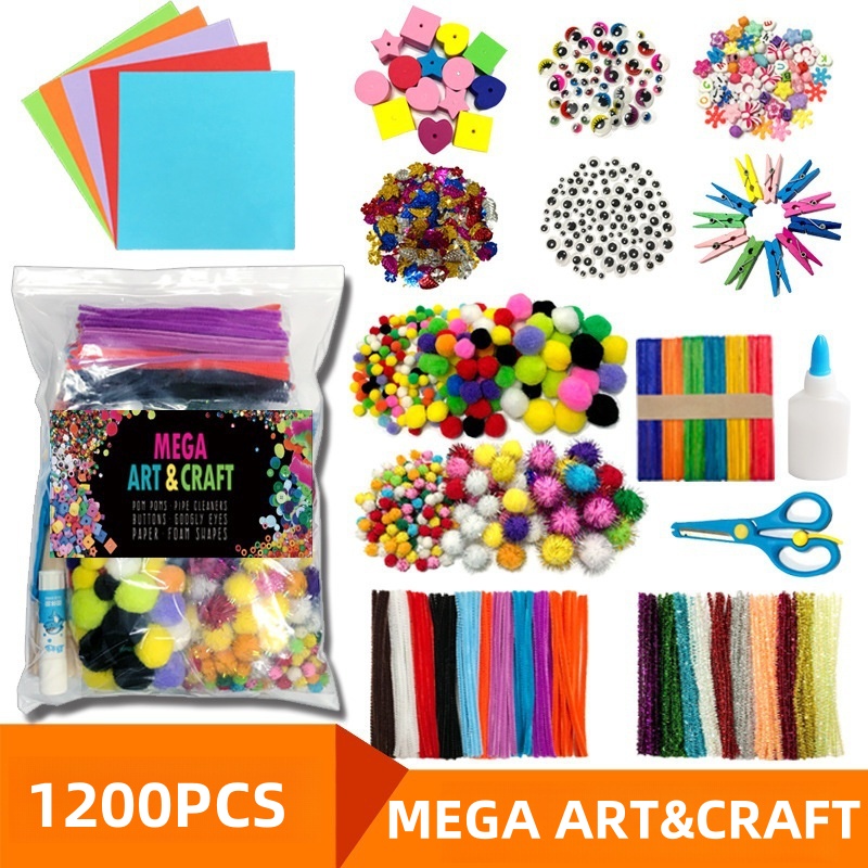 【Free Gift】1500 Pcs DIY Art Craft Supplies All In One Craft Kit DIY ...