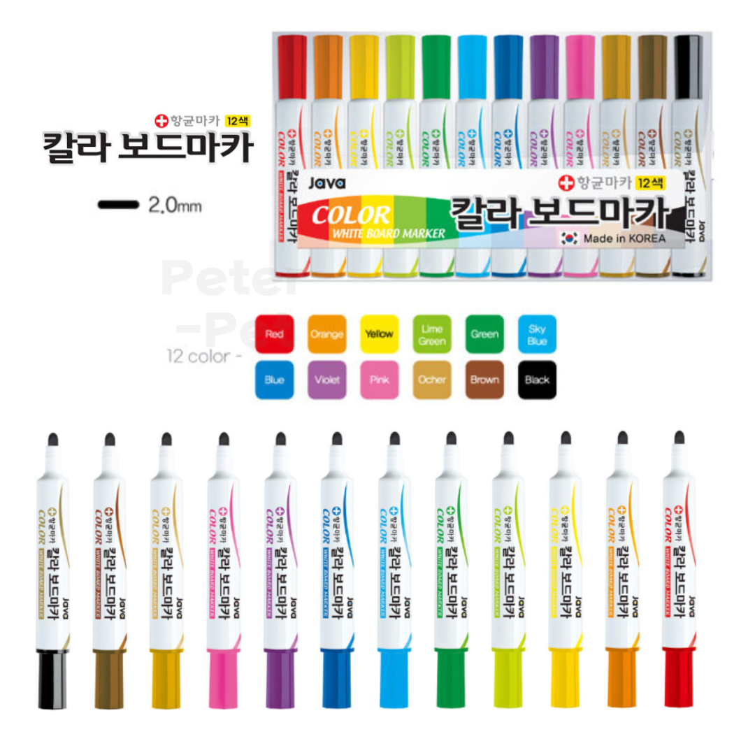 [Lineplus -Java - Penmax] Korea Whiteboard Markes Set 8 pr 12 Colors ...