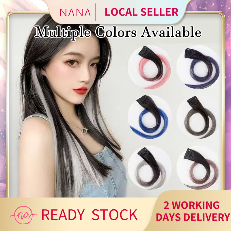 [SG]Clip-In 50CM Coloured Hair Extensions Gradient Earloop Highlight ...