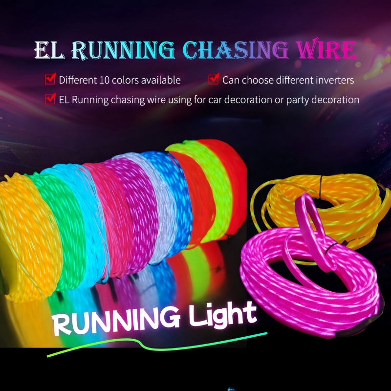 Running Light EL Wire Neon Light Strip Chasing LED Light String Neon ...