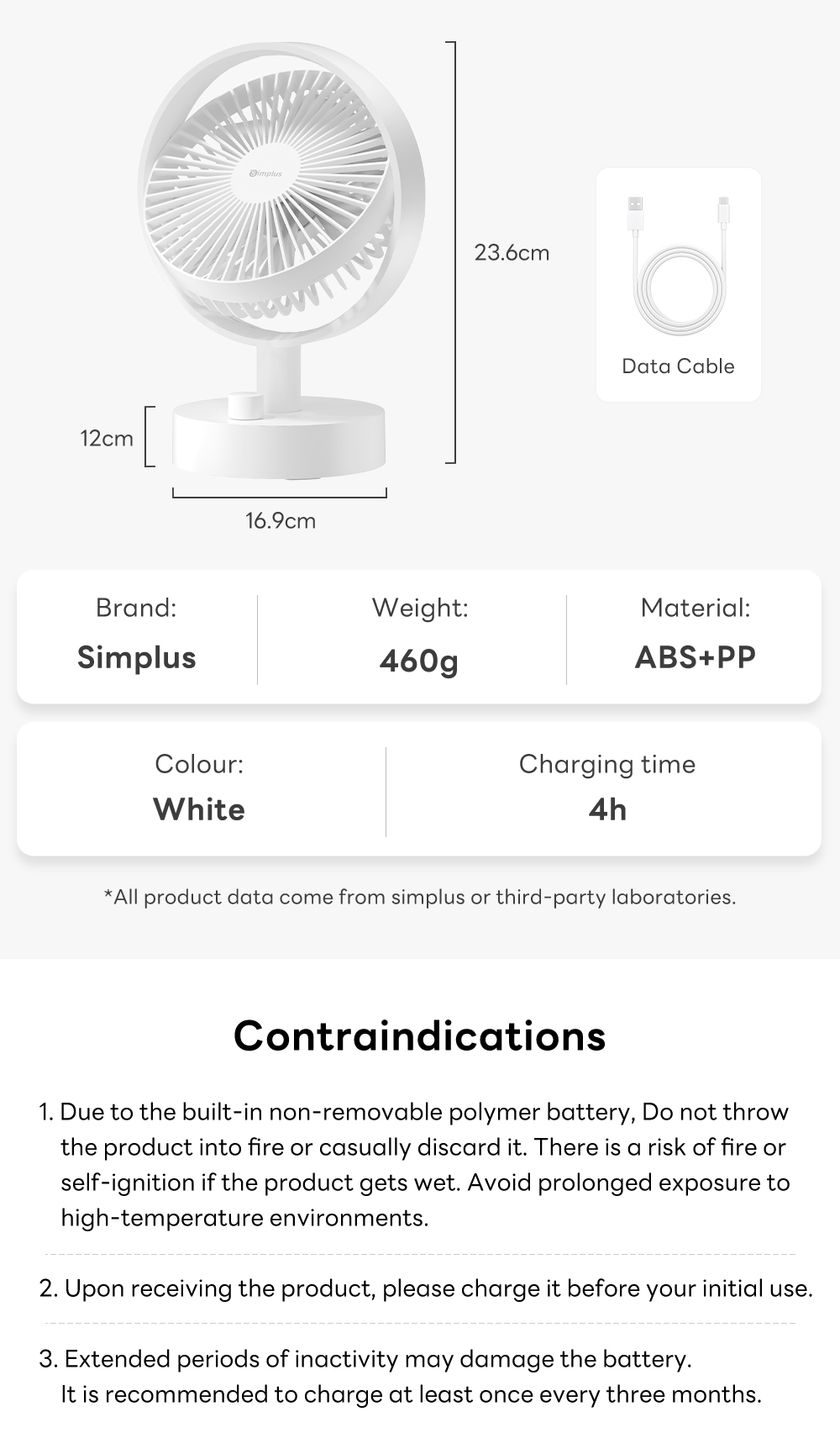 Simplus Desktop Fan | Portable Fan | Stepless Speed Control | Wide ...