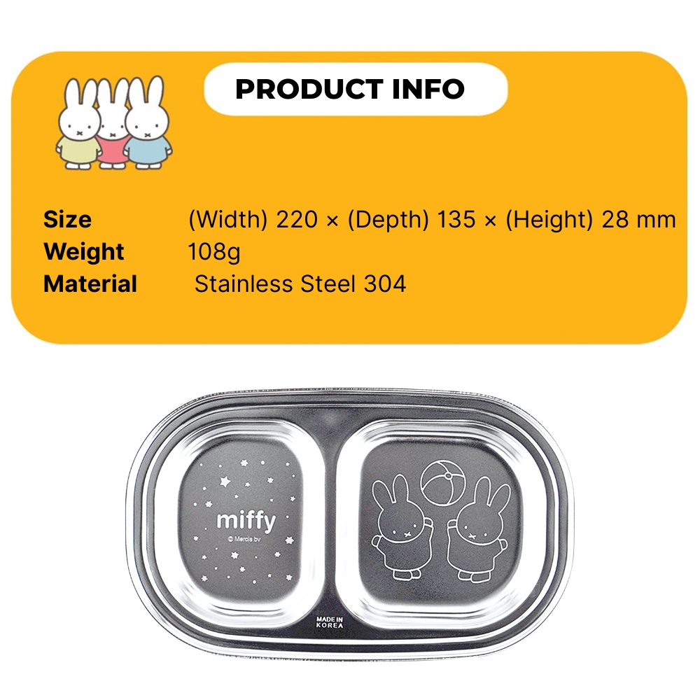 [MIFFY] 304 Stainless Steel Snack Tray – 2-Section Plate for Kids ...
