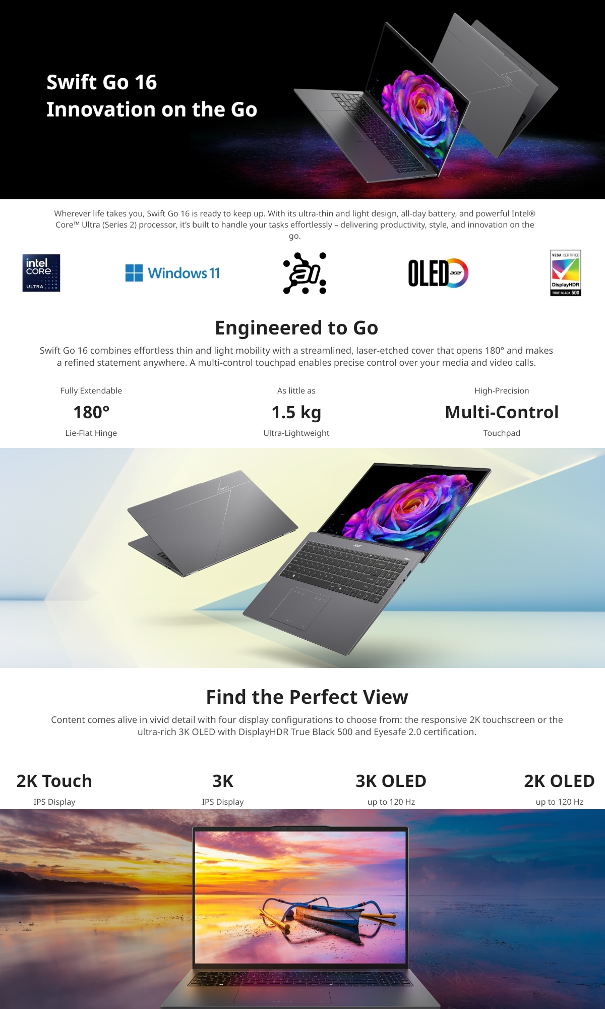 [Intel Ultra 5 225H] Swift Go 16 AI PC | SFG16-73-57KE 16