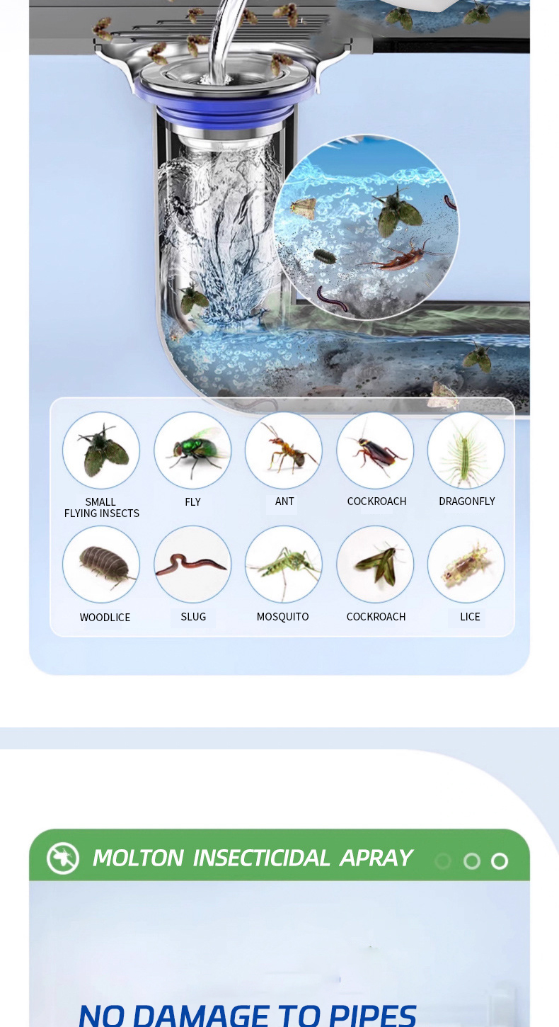 ⚡SG HOT SALE⚡500ml Sewer Insecticide Sewer Flying Insects Kitchen ...