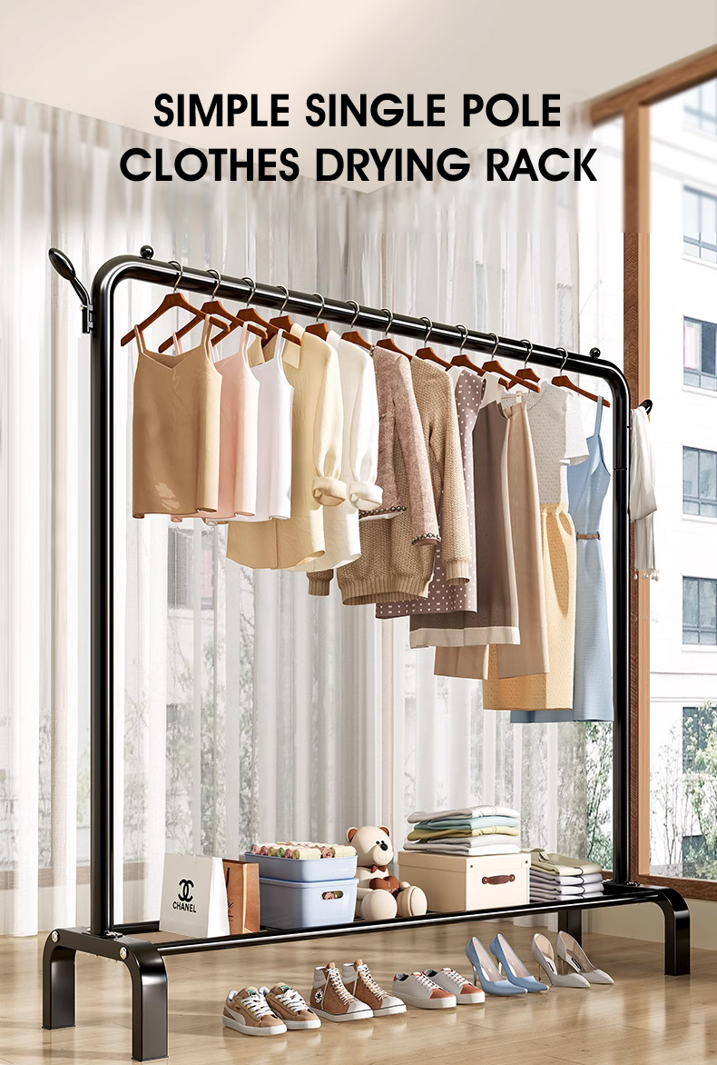 HXR Movable Clothes Rack Space-Saving Heavy Duty Sturdy Coat Hanger ...