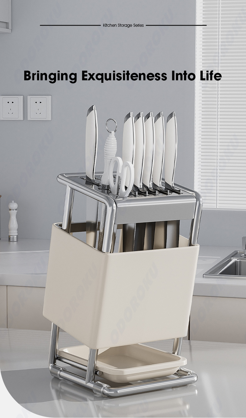 ODOROKU Stainless Steel Universal Knife Holder Storage Rack Knife ...
