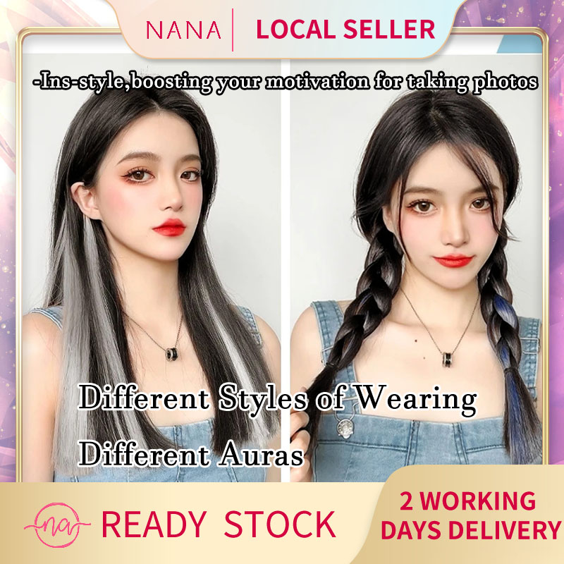 [SG]Clip-In 50CM Coloured Hair Extensions Gradient Earloop Highlight ...