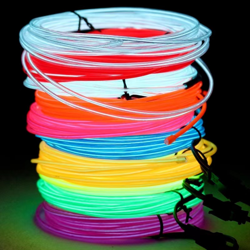 EL Wire Neon Light Strip Rope Light Glowing LED Neon Wire Light String ...