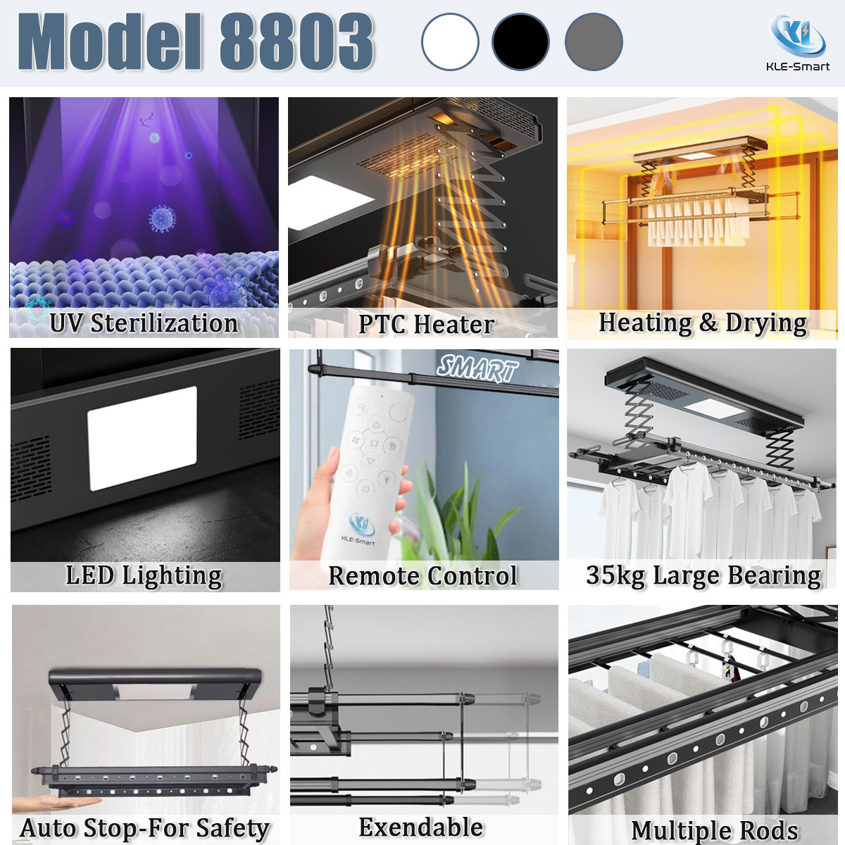 【Local Ready Stock & FREE INSTALLATION】Automated Laundry Rack dryer ...