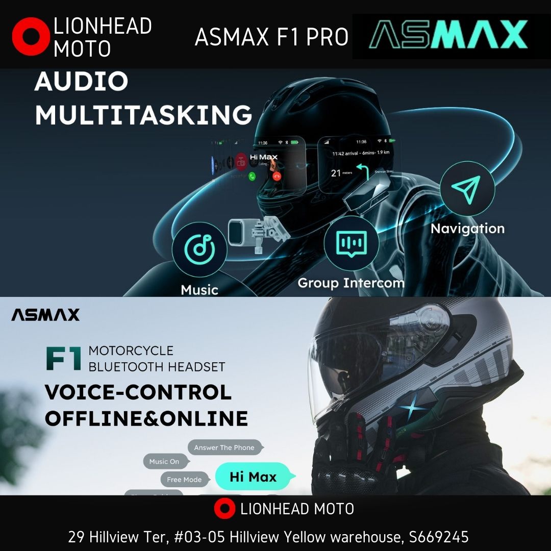 ASMAX F1PRO Bluetooth Helmet Intercom System 10 Rider Mesh Intercom SG ...