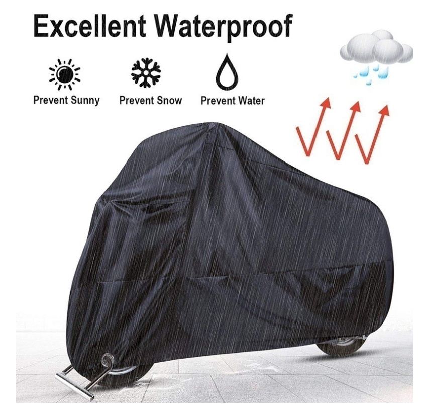 X AUTOHAUX L Black Motorcycle Half Cover Outdoor Waterproof Rain Dust