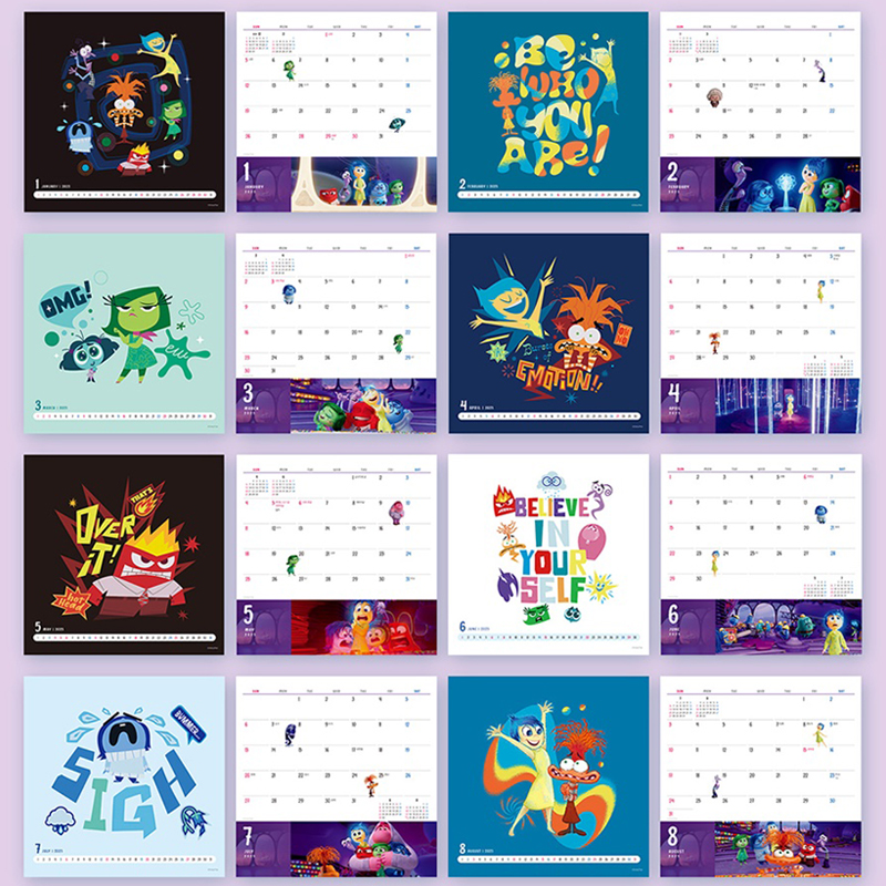2025 Disney Desk Calendar Inside Out Winnie the Pooh Little Mermaid ...