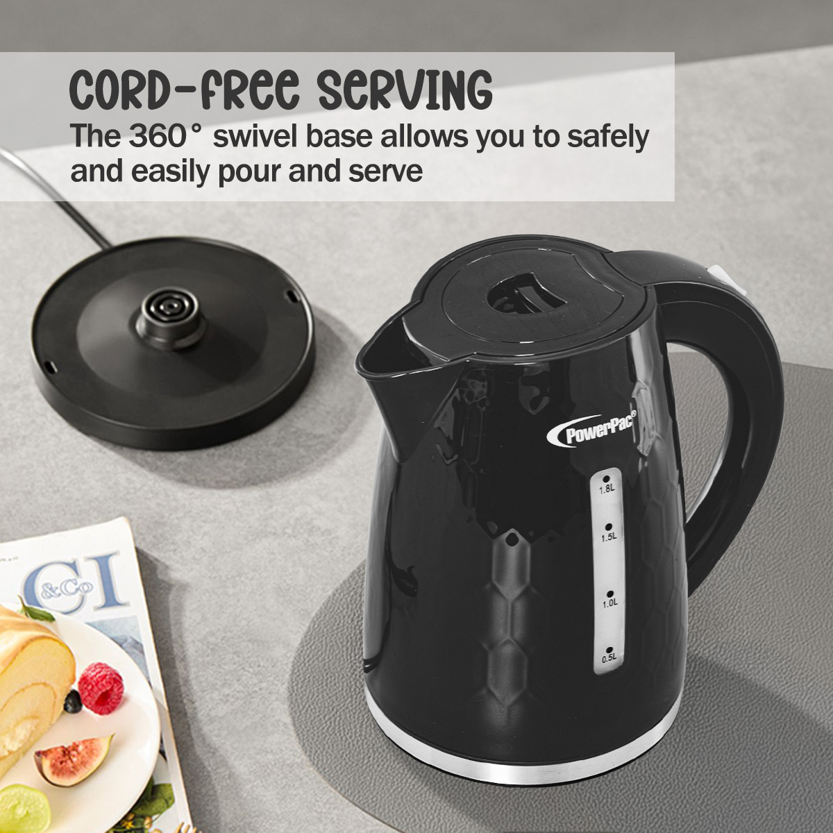 PowerPac Electric Kettle Jug, Cordless Kettle 1.8L (PPJ2010) | Shopee ...