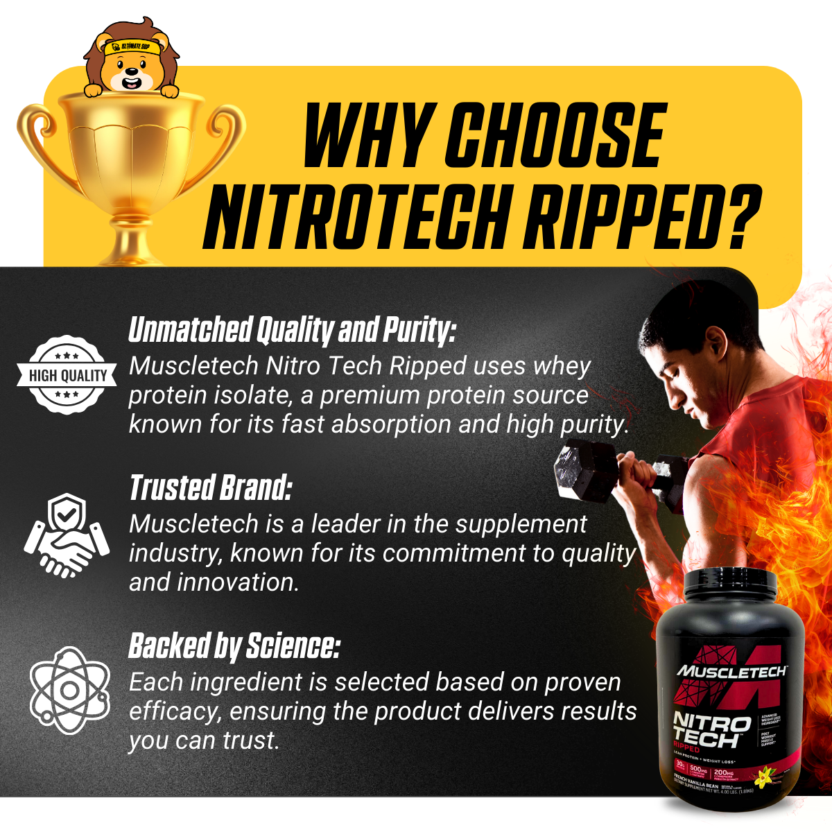 Muscletech, Nitro Tech Ripped, Ultimate Protein + Weight Loss Formula ...