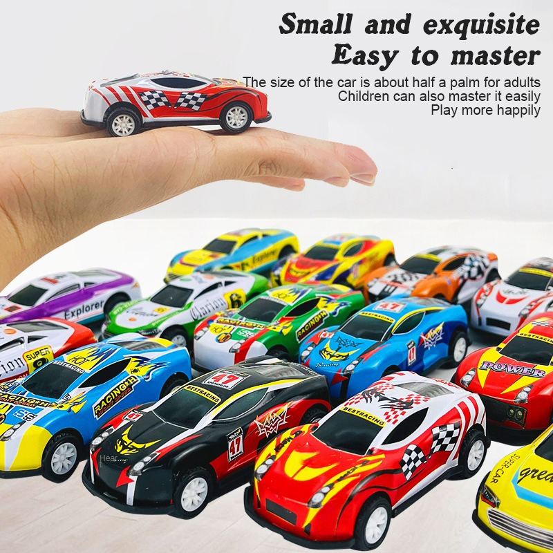 【SG】60 Pcs Alloy Car Kids Racing Toys Car with Storage Box Pull-back ...