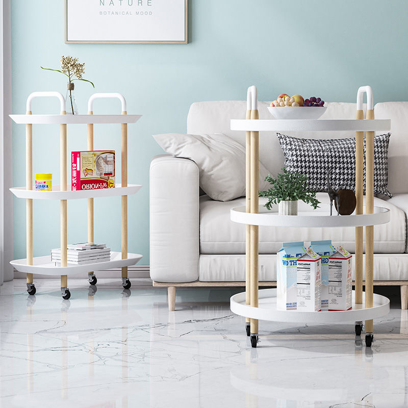Kitchen Storage Trolley Rack Organiser Coffee Side Table Round ...