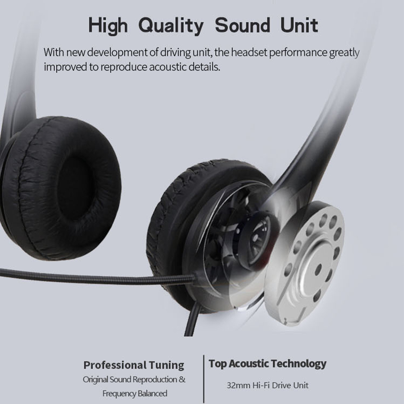 sg 2 in 1 USB Stereo Headset With Noise-Cancelling Mic Wired Headphones ...