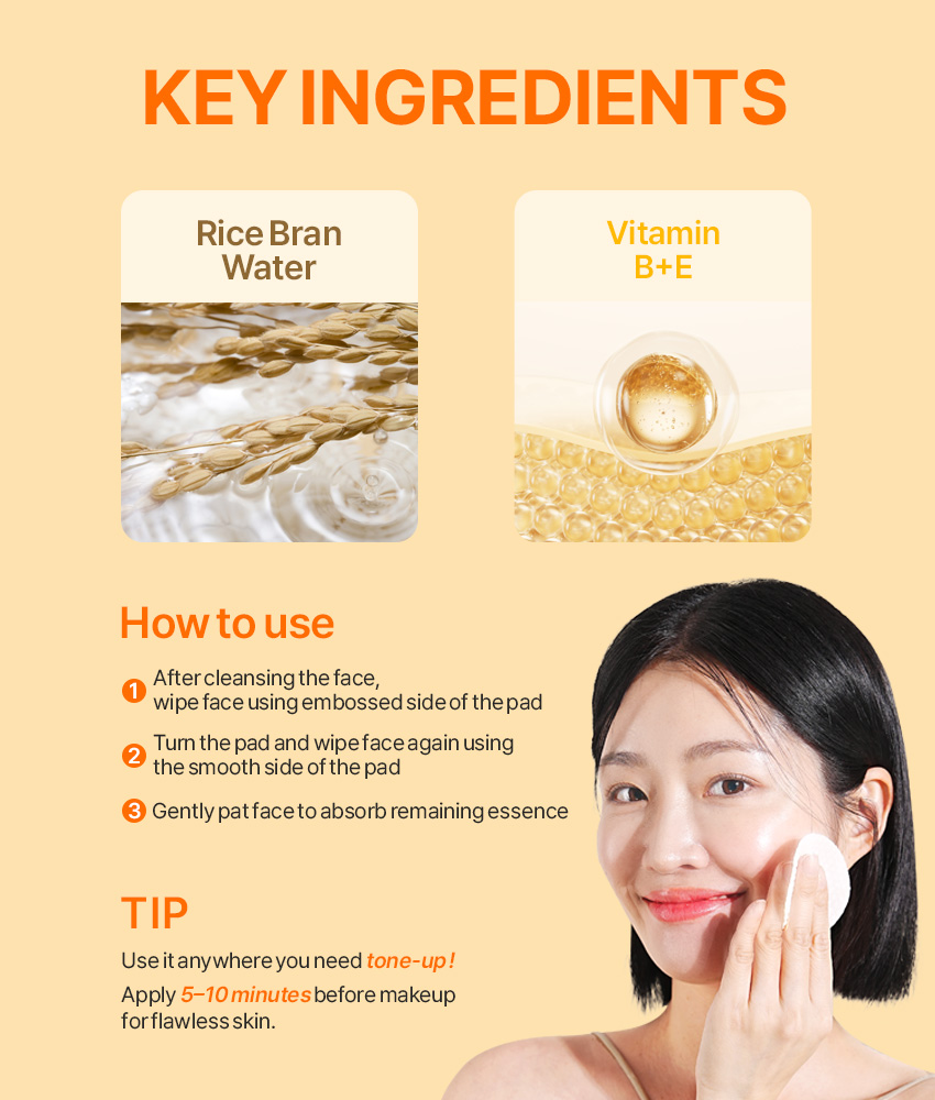 [LAVITEM] Rice Brightening Toner Pad (rice extracts ampoule 50% ...