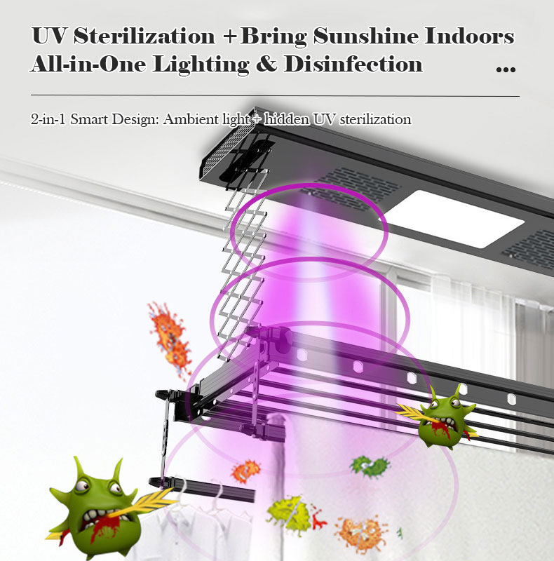 【Local Ready Stock + FREE INSTALLATION】Upgrade Automated Laundry Rack ...