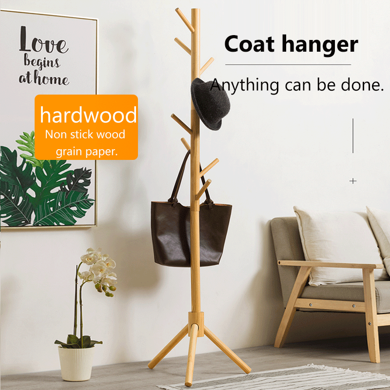 Goody Wooden Clothes Hanger Rack Nordic Style Clothes Hanger Hook Coat ...