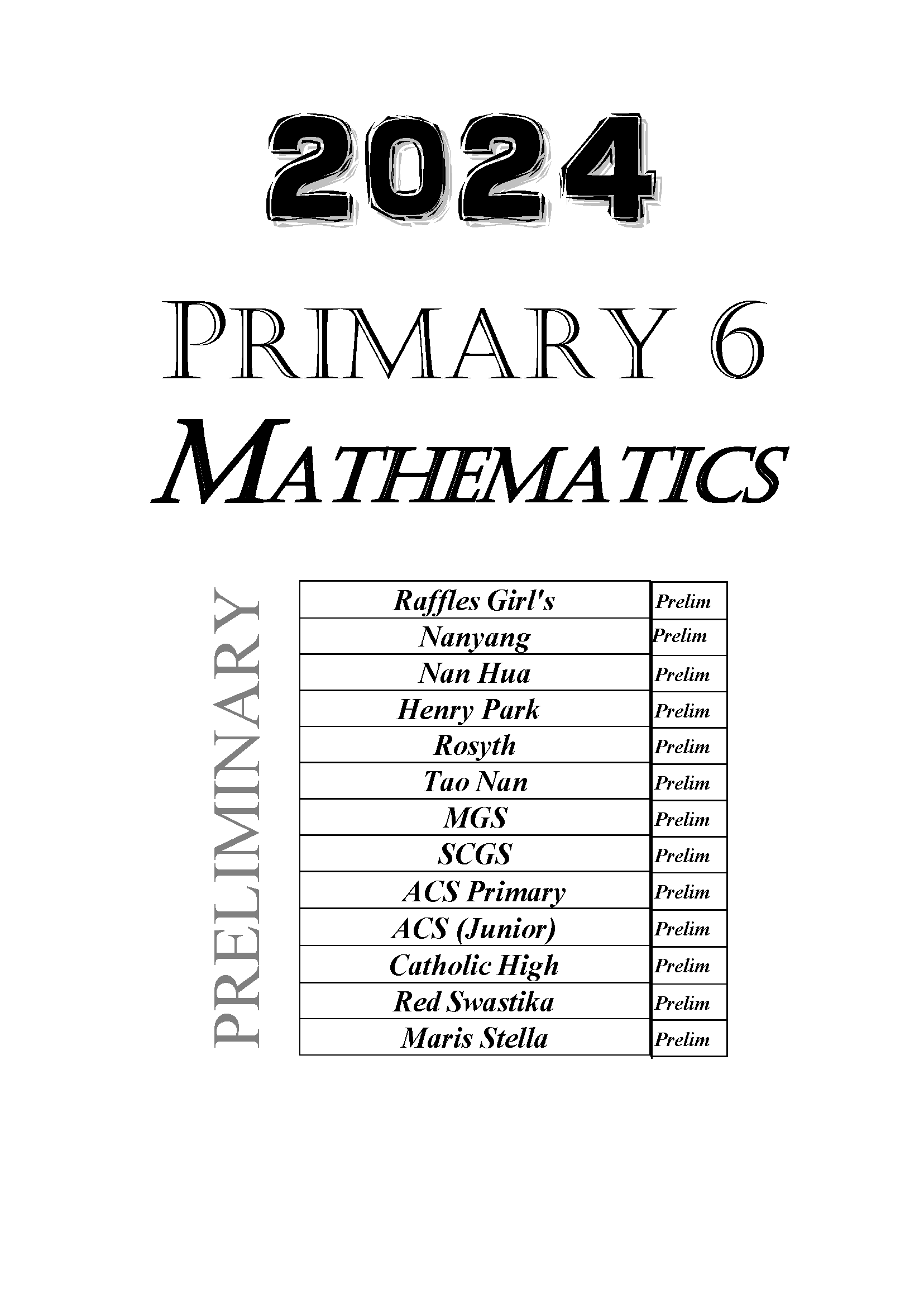 2024 Primary 6 Preliminary Paper ( Ready Stock ) | Shopee Singapore
