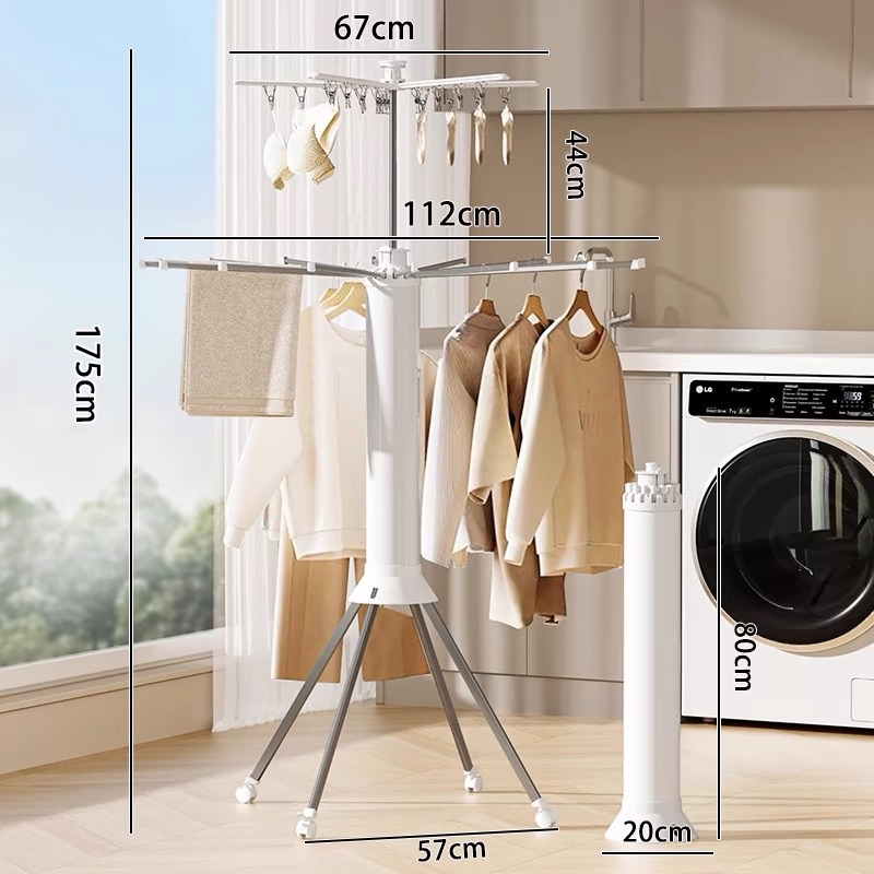 [SG SELLER] 360° Rotatable Folding Drying Rack Aluminum alloy Drying ...