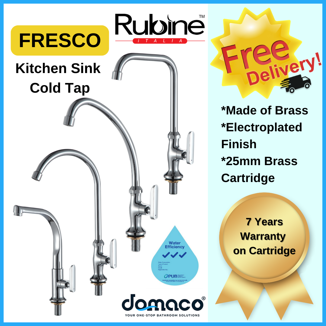 Rubine Fresco Series Kitchen Sink Cold Tap (Chrome) Shopee Singapore