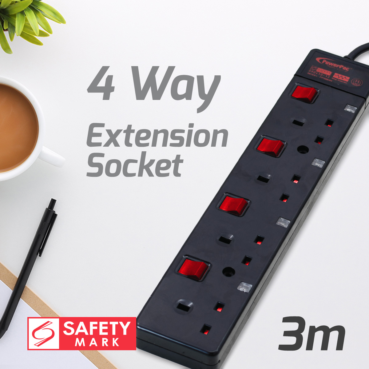PowerPac Extension Cord, Extension Socket, Power Cord, Power Extension ...