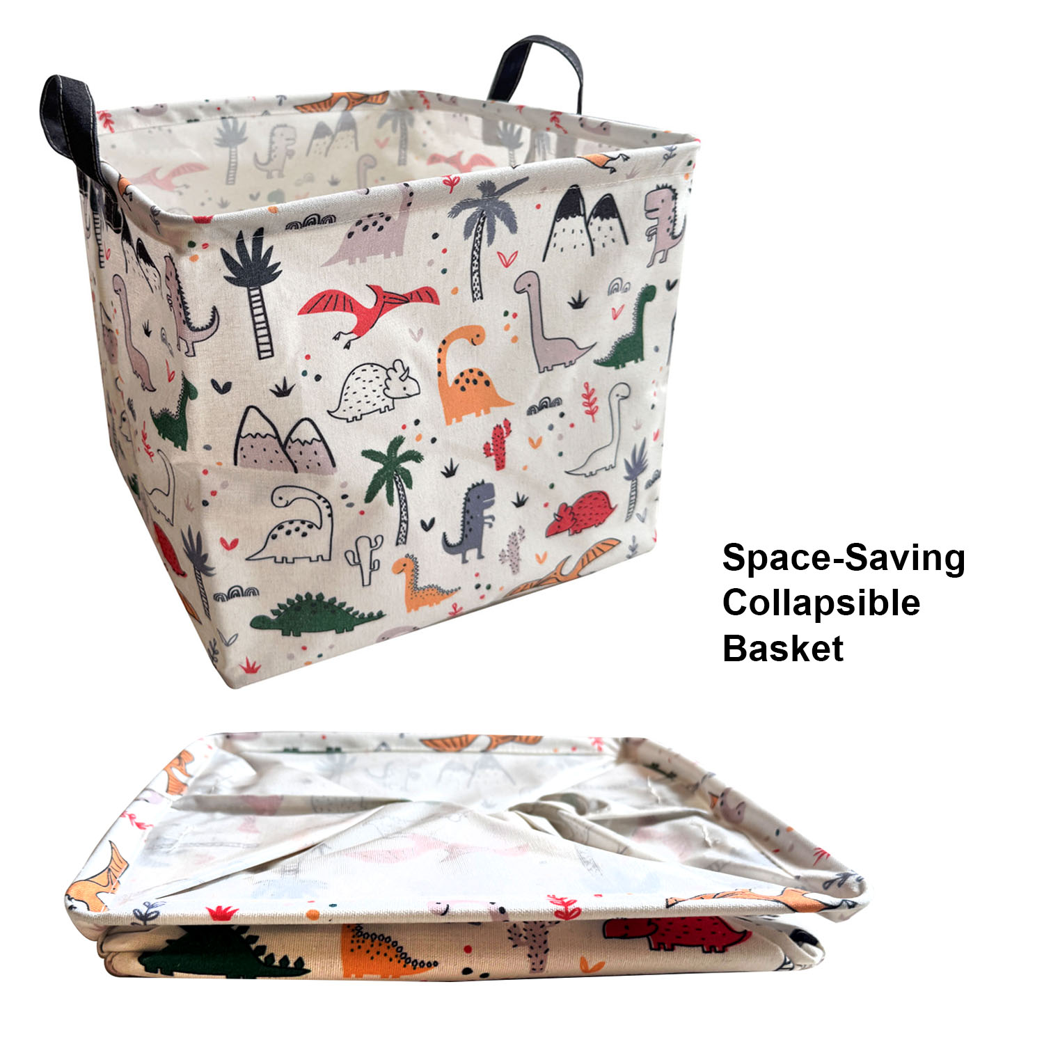 FLOCK THREE Collapsible Canvas Storage Bin Space Saving Rectangular ...