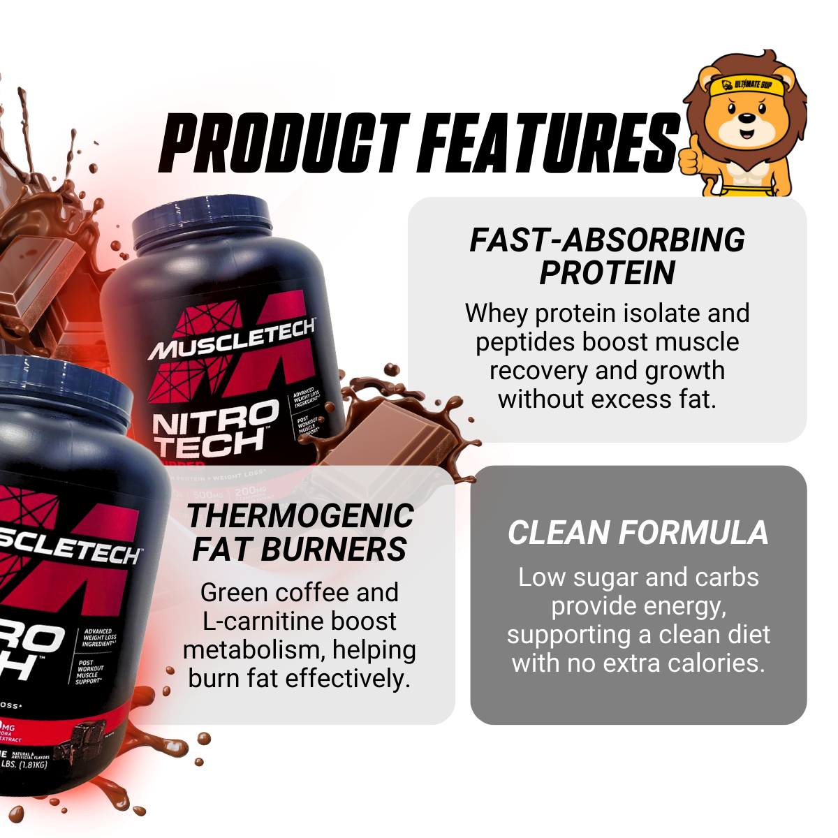 Muscletech, Nitro Tech Ripped, Ultimate Protein + Weight Loss Formula ...