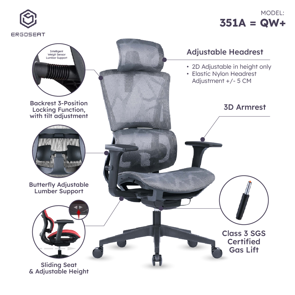 Ergoseat Ergonomic Office Chair Lumbar Support Computer Chair Study Gaming Chairs HERO SELECTION Shopee Singapore