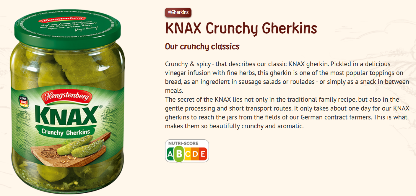 HENGSTENBERG KNAX Crunchy Gherkins (370mL) [SG] | Shopee