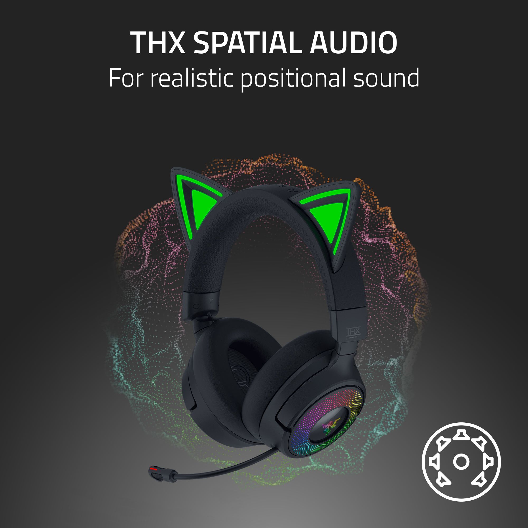 Razer Kraken Kitty V3 Pro - Wireless RGB Headset with Kitty Ears Black ...