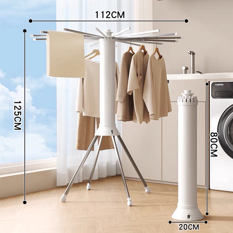 [SG SELLER] 360° Rotatable Folding Drying Rack Aluminum alloy Drying ...